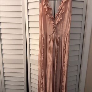 H&M Blush Ruffle Maxi Dress